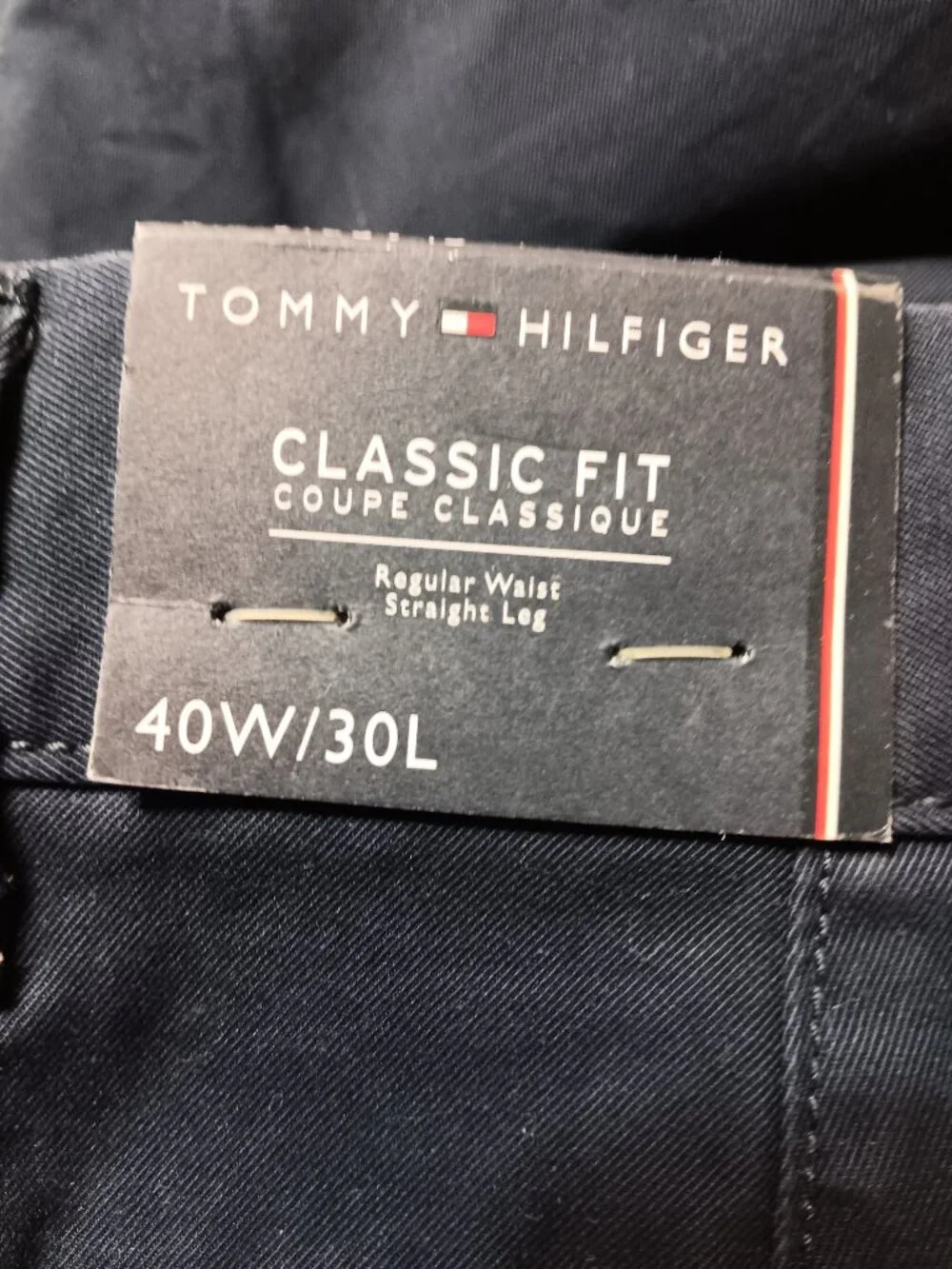 Tommy Hilfiger Men's Classic Fit Navy Chino Pants sz 40 X 30 NWT
